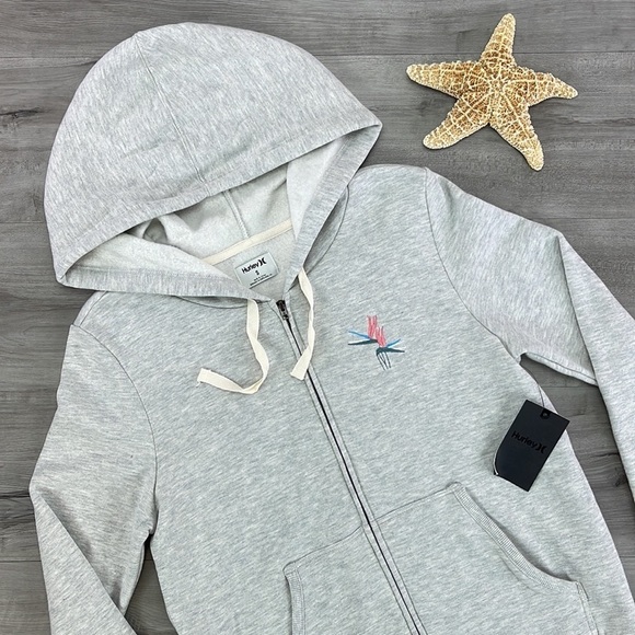 🔆HURLEY🔆 BIRDS OF PARADISE ZIP UP HOODIE SWEATSHIRT - Picture 5 of 16